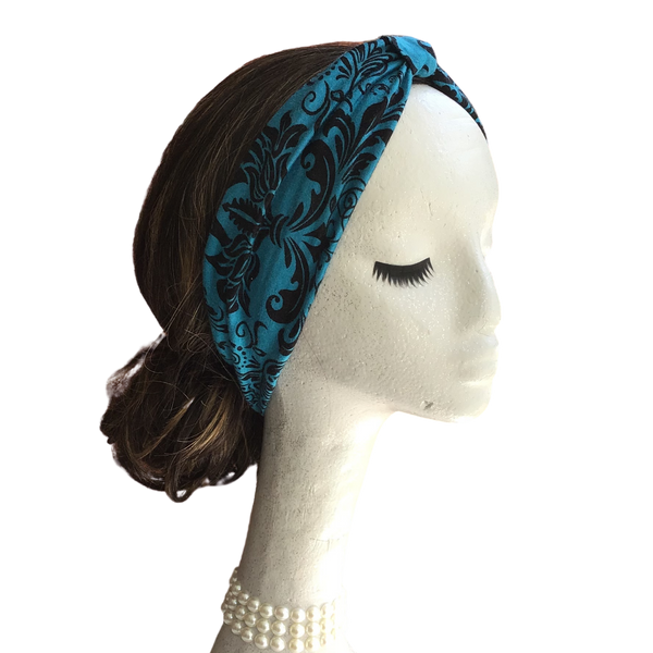 Blue Fleur De Lis Headband