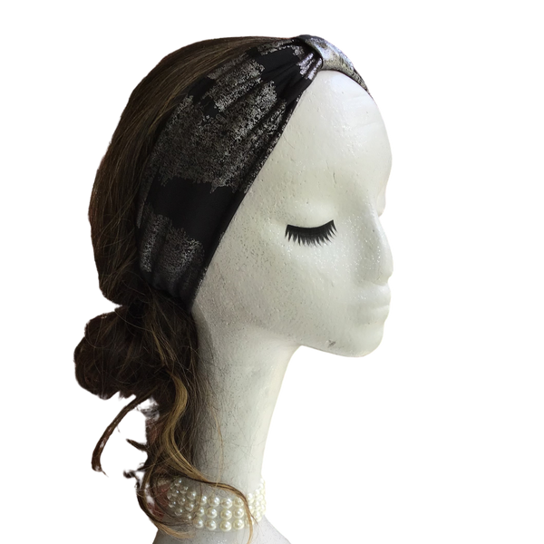 Black and Silver Stripes Headband