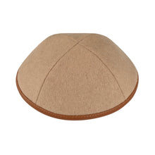 Beige Wool with Caramel Leather Rim Ikippah