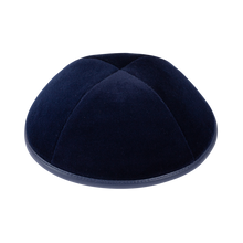 Navy Velvet with Leather Rim Ikippah