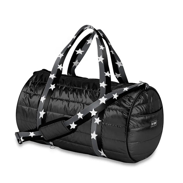 Black Puffer Duffle Grey/Black Split Star Straps