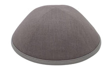 Gray Linen with Leather Rim Ikippah