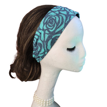 Turquoise Roses Headband