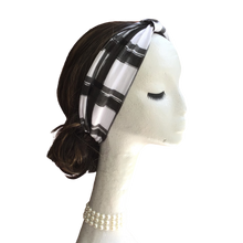 Black and White Plaid Headband