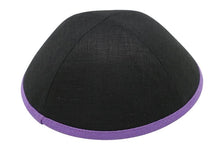 Black Linen with Purple Rim Ikippah