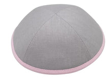 Light Gray Linen with Pink Rim Ikippah