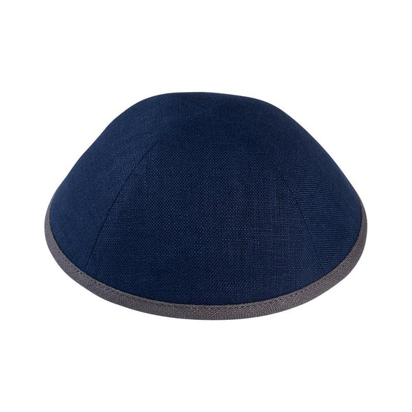 Navy Linen with Charcoal Rim