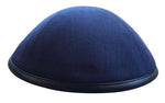 Navy Linen with Navy Leather Rim Ikippah